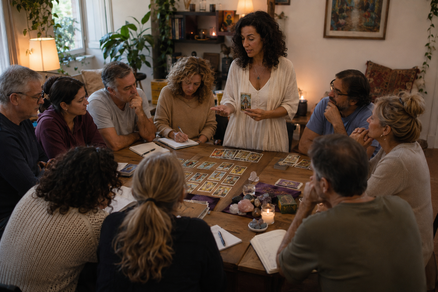Participantes del retiro holístico de coaching disfrutando experiencias de sanación y bienestar