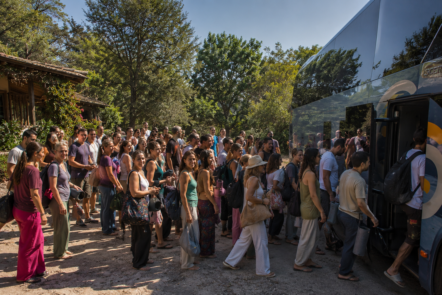 Participantes del retiro holístico de coaching disfrutando experiencias de sanación y bienestar