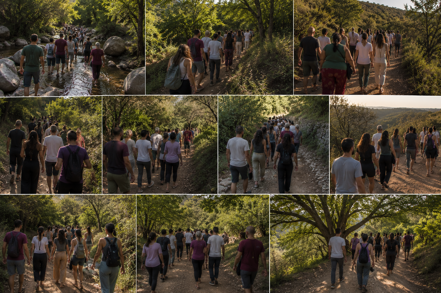 Participantes del retiro holístico de coaching disfrutando experiencias de sanación y bienestar