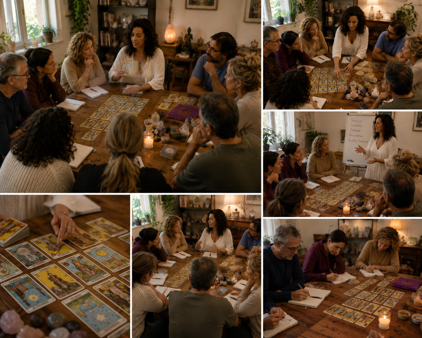 Participantes del retiro holístico de coaching disfrutando experiencias de sanación y bienestar